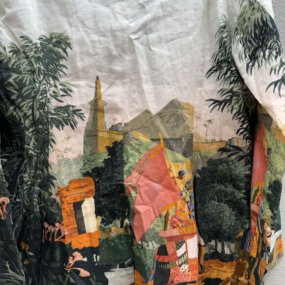 Holichic Misha Linen & Cotton Blazer Size XL Mughal Print $245 - Picture 6 of 10